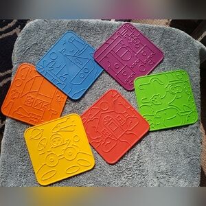 Tupperware Kids Colorful Play Mats - Blue, Purple, Green, Orange, Yellow, Red